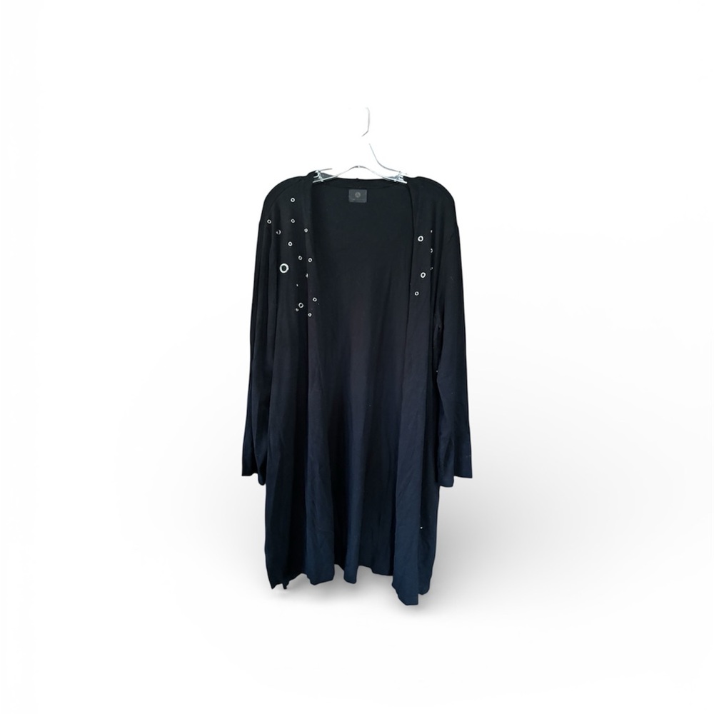 JM Collection Black Cardigan with Silver Accents